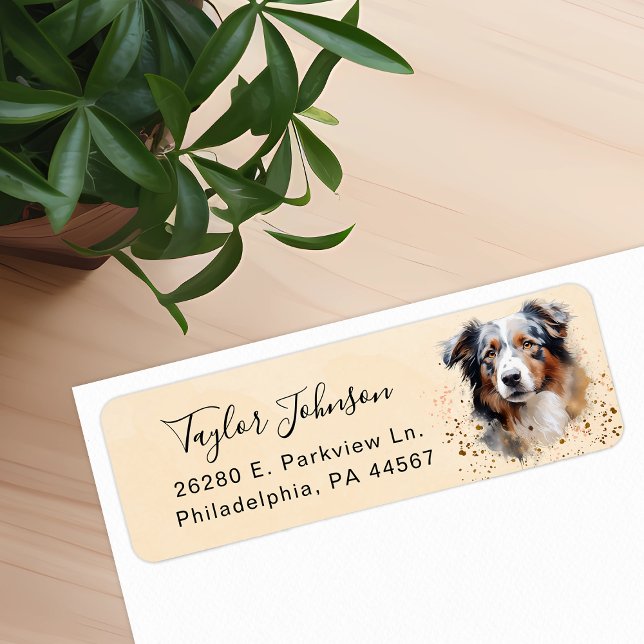 Australian Shepherd Dog Return Address (Creator Uploaded)