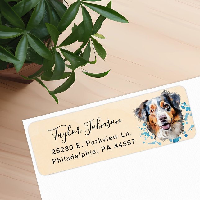 Australian Shepherd Dog Return Address (Creator Uploaded)