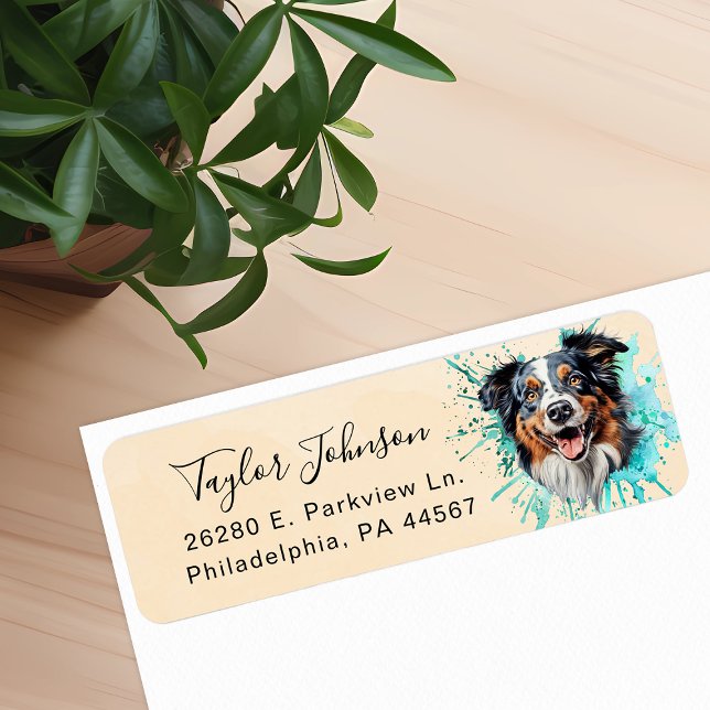 Australian Shepherd Dog Return Address Label (Creator Uploaded)