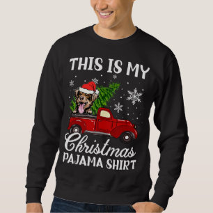 Australian Shepherd Dog Riding Red Truck With Chri Sweatshirt