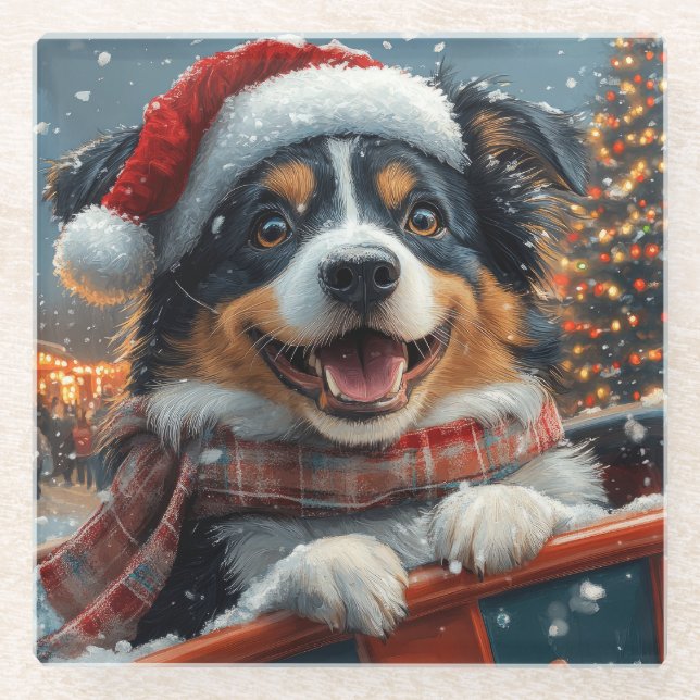 Australian Shepherd Dog Roller Coaster Christmas (Front)
