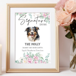 Australian Shepherd Dog Signature Drink Sign