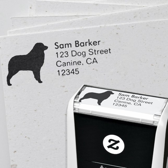 Australian Shepherd Dog Silhouette Return Address Self-inking Stamp (Creator Uploaded)