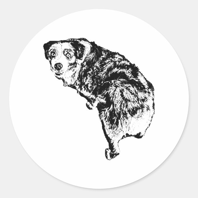 Australian Shepherd Dog Sticker – Ink Art Style (Front)