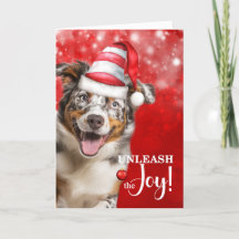 Australian Shepherd Dog Unleash the Joy Christmas