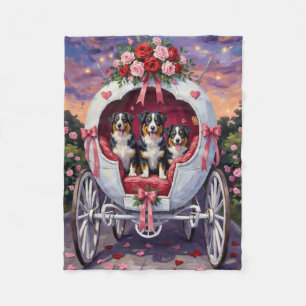 Australian Shepherd Dog Valentine's Day Fleece Blanket