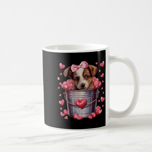 Australian Shepherd Dog Valentines Puppy Love Hear Coffee Mug (Right)