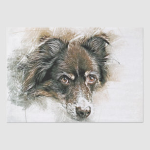 Australian Shepherd Dog Watercolor Tissue Paper