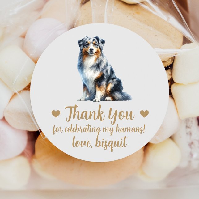 Australian Shepherd Dog Wedding Favour Stickers (Creator Uploaded)