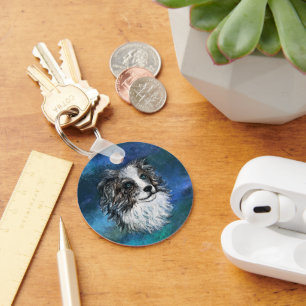 Australian shepherd drawing Keychain