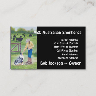 Australian Shepherd "End of the Day" Painting Business Card