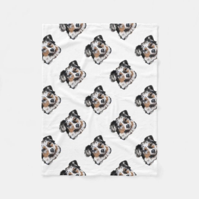 Australian Shepherd Fleece Blanket (Front)