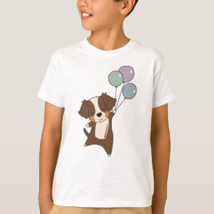 Australian Shepherd Flies Up With Balloons T-Shirt