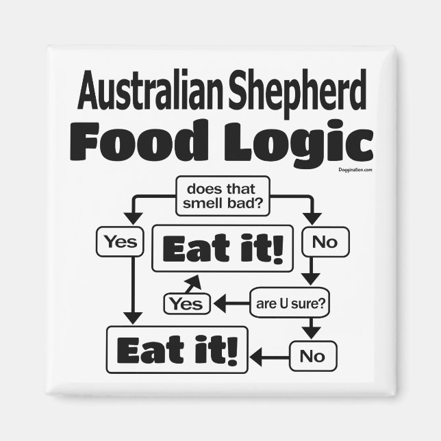 Australian Shepherd Food Logic Magnet (Front)
