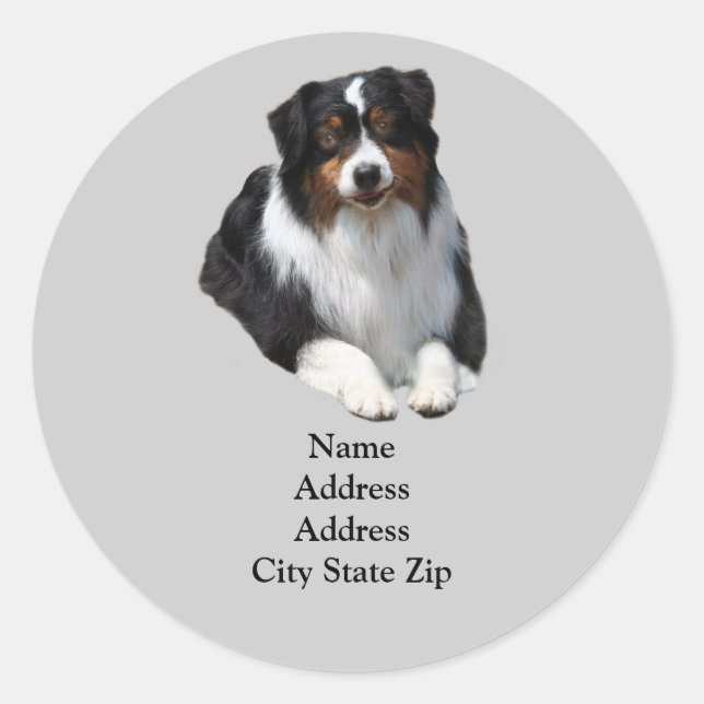 Australian Shepherd Guardian Address Label (Front)
