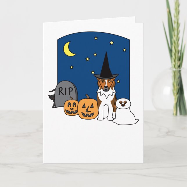 Australian Shepherd Halloween Card (Front)