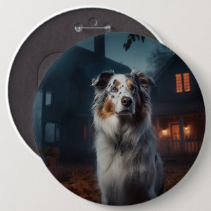 Australian Shepherd Halloween Scary 6 Cm Round Badge