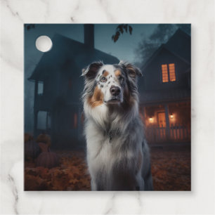 Australian Shepherd Halloween Scary Favour Tags