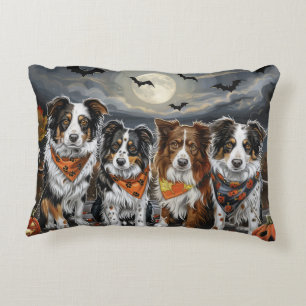 Australian Shepherd Halloween Spooky  Decorative Cushion