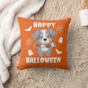 Australian Shepherd Happy Halloween Dog Costume Cushion