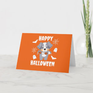 Australian Shepherd Happy Halloween Dog Costume Holiday Card