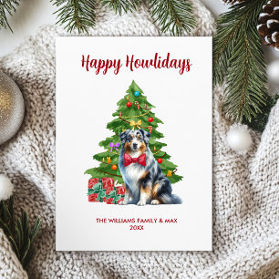 Australian Shepherd Happy Howlidays Card