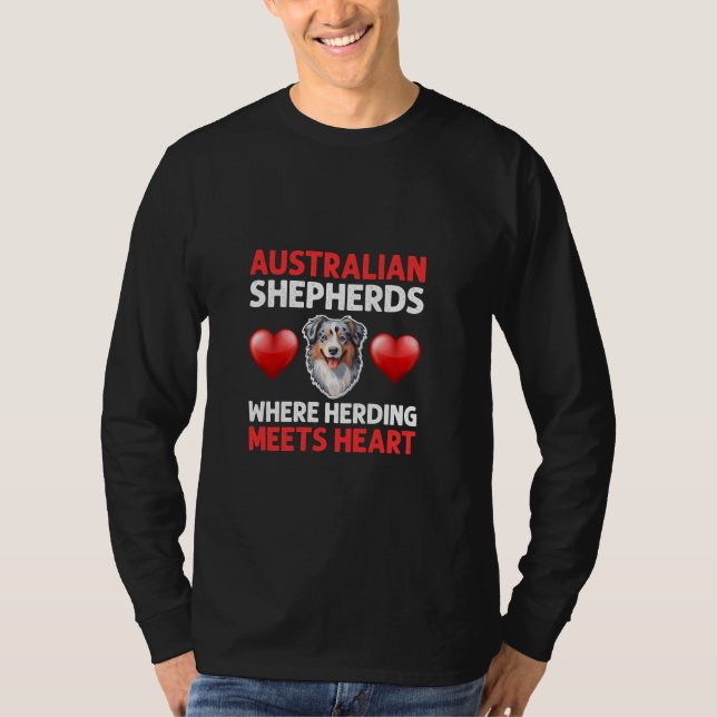 Australian Shepherd Herding Dog Owner Aussie Sheph T-Shirt (Front)