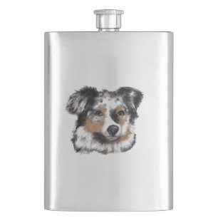 Australian Shepherd Hip Flask