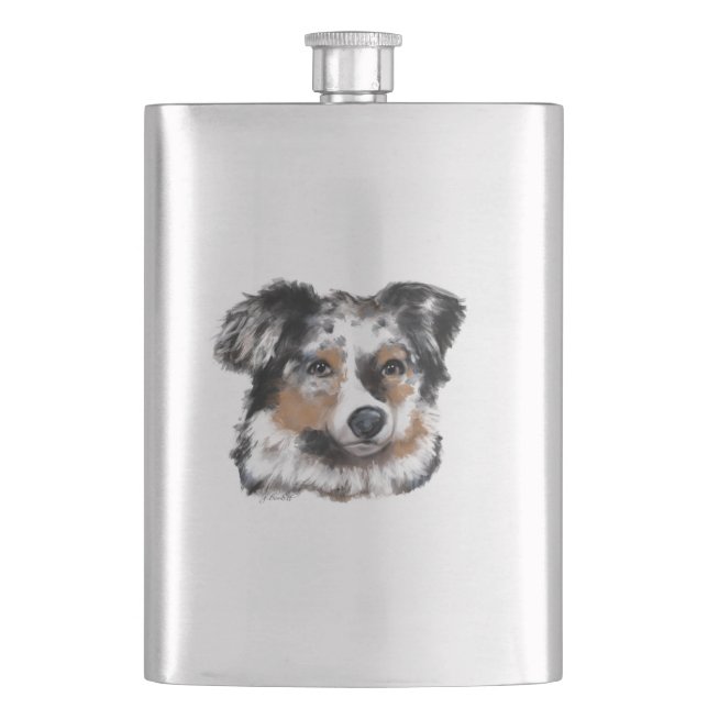 Australian Shepherd Hip Flask (Front)