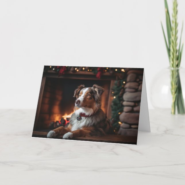 Australian Shepherd Holiday Card (Front)