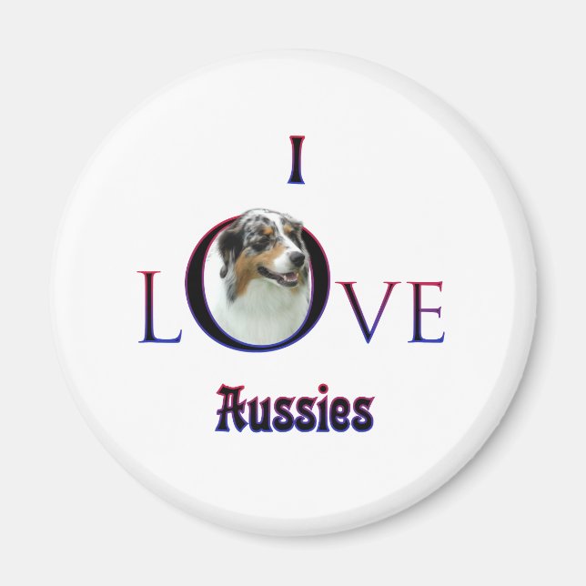 Australian Shepherd I Love Magnet (Front)