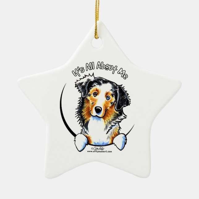 Australian Shepherd IAAM Ceramic Tree Decoration (Front)