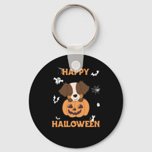Australian Shepherd In Pumpkin Cute Happy Key Ring