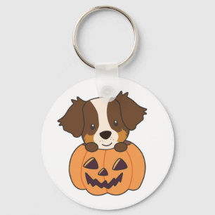 Australian Shepherd In Pumpkin Cute Happy Keychain