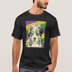 Australian Shepherd Jester Mardi Gras Dog Mum or D T-Shirt