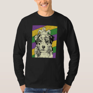 Australian Shepherd Jester Mardi Gras Dog Mum or D T-Shirt
