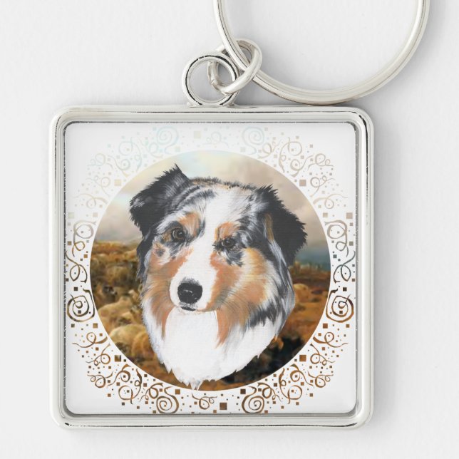 Australian Shepherd Key Ring (Front)