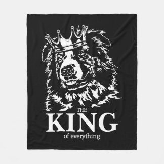 Australian Shepherd King of Everything dog dad Fleece Blanket