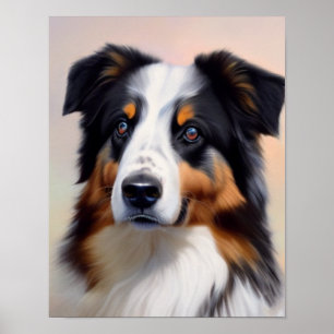 Australian Shepherd Kopf - Poster