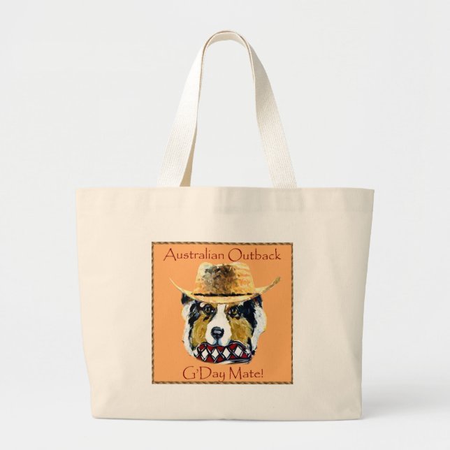 Australian Shepherd Large Tote Bag (Front)