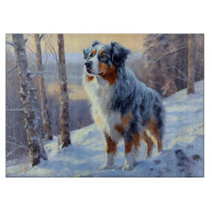 Australian Shepherd Let It Snow Christmas  Cutting Board