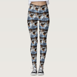 Australian Shepherd Let It Snow Christmas Leggings
