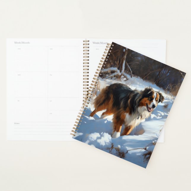Australian Shepherd Let It Snow Christmas Planner (Display)