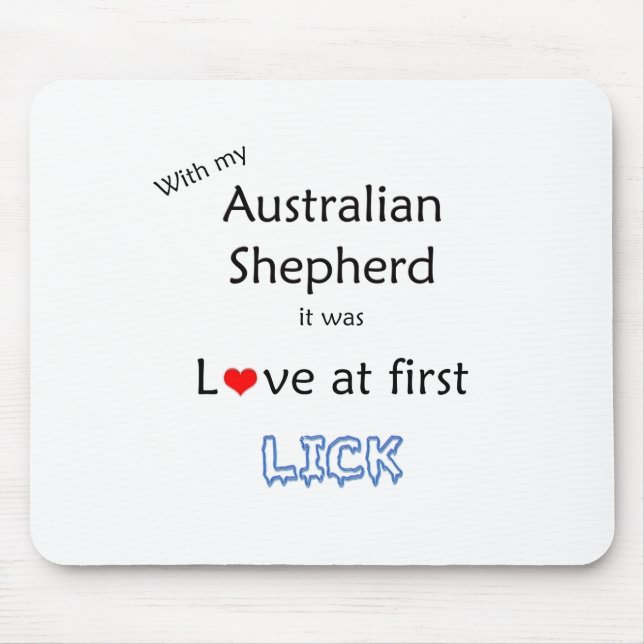 Australian Shepherd Lick Design Mouse Pad (Front)
