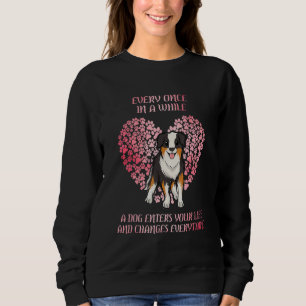 Australian Shepherd Love With Hearts Aussie Dog Sweatshirt