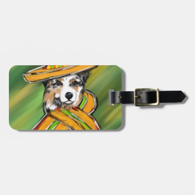 Australian Shepherd Luggage Tag (Front Horizontal)