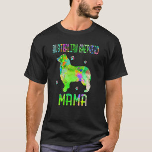Australian Shepherd Mama Colourful Dog Mum T-Shirt