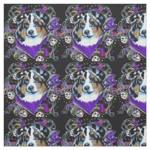 AUSTRALIAN SHEPHERD - MARDI GRAS FABRIC
