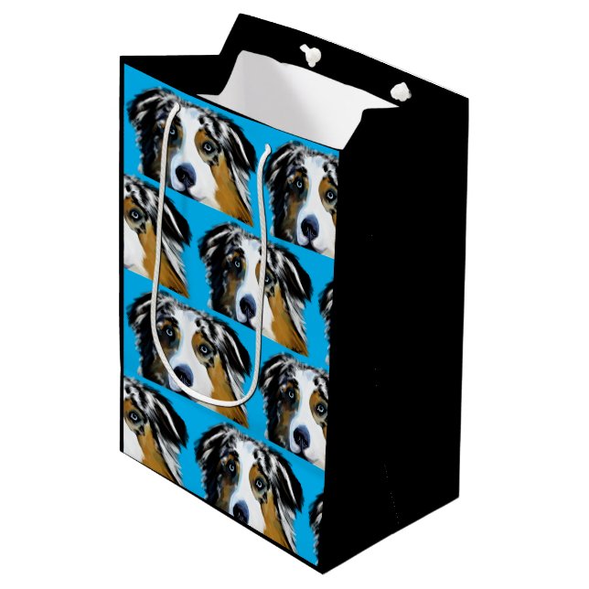 AUSTRALIAN SHEPHERD    MEDIUM GIFT BAG (Front Angled)