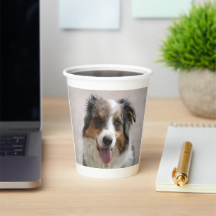 australian shepherd merle paper cups
